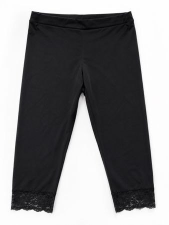 Schwarze Capri Leggings mit Spitze, Grösse 3XL, wie neu!
