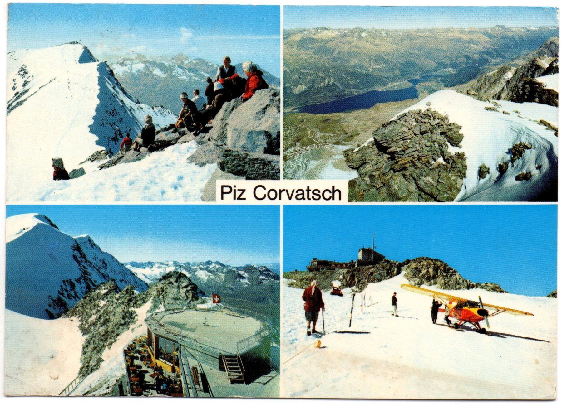 Cartoline postali: PIZ CORVATSCH Gletscher-Flugzeug – Usato da Jona venduto da philajona