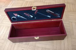Holzetui Wein-Accessoires Set guter Zustand