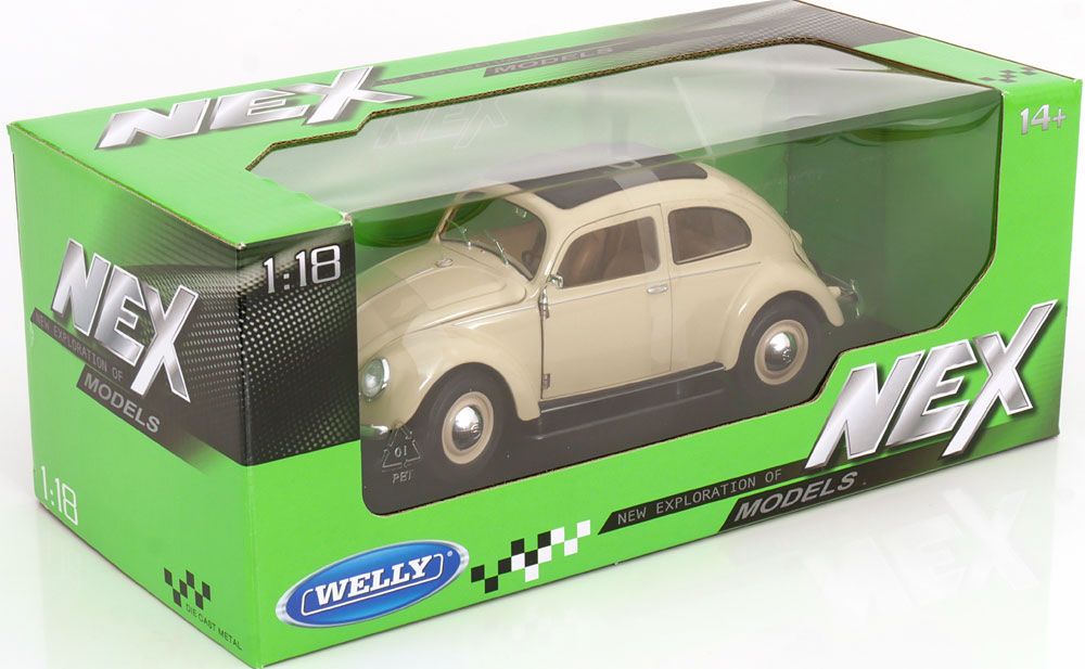 Volkswagen Modellini d'auto: VW BRETZEL KÄFER 1950 BEIGE 1:18 WELLY – Nuovo e nell'imballaggio originale da Suhr venduto da Moebelsiralfred 4