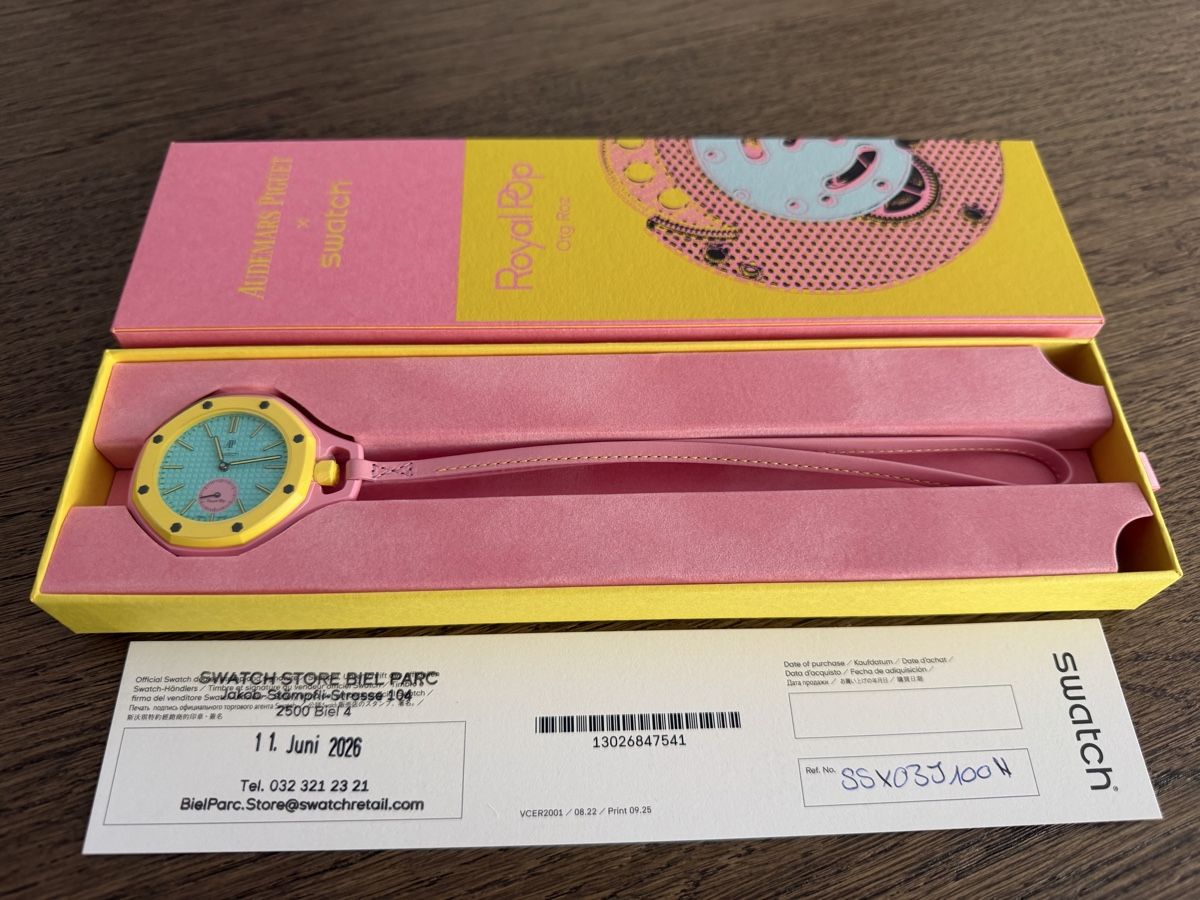 Swatch Orologi: AP x Swatch OTG ROZ  Neu – Nuovo e nell'imballaggio originale da Busswil BE venduto da Astraion 2