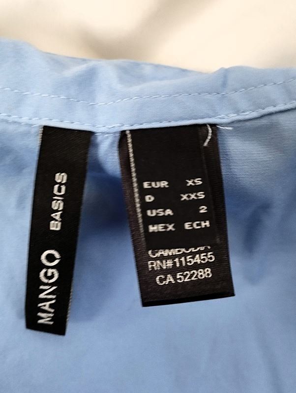 Mango Camicette: MANGO Hemdbluse blau Gr. XS – Usato da Schübelbach venduto da Restwert_Schubelbach 5