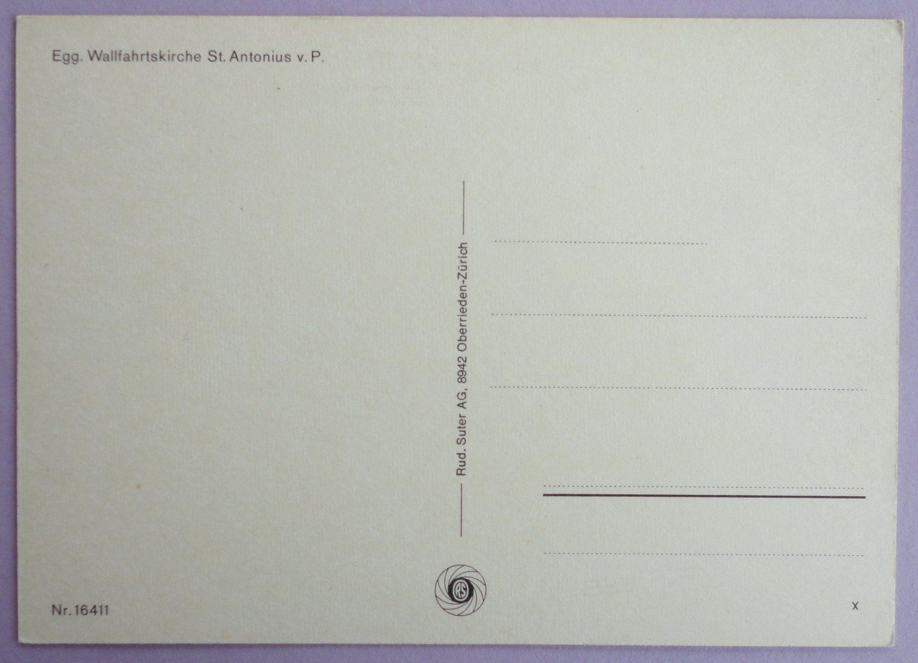 Cartoline postali: Egg, Wallfahrtskirche St. Antonius v. P. – Usato da Fétigny venduto da Billy2miny 1