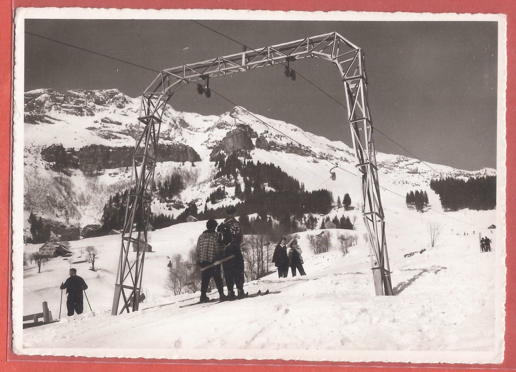 Cartoline postali: Amden - Skilift Mattstock - 1963 gestempelt – Usato da Fislisbach venduto da Porano