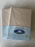 2 Jersey-Strech Fixleintücher beige 90/100 x 190/200cm