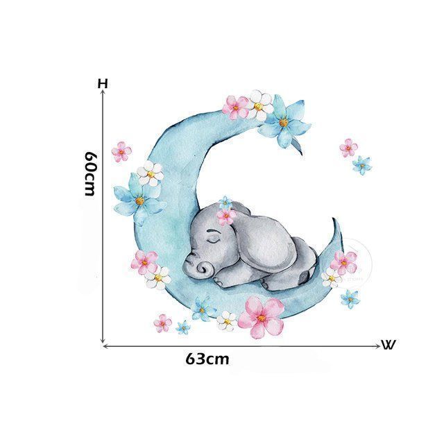 Sticker: Wand Tattoo - schlafender Elefant - blau – Nuovo e nell'imballaggio originale da Oensingen venduto da CSCollectors
