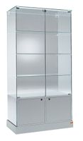 Glasvitrine, ESG Glas, col. Silber (B.93cmxT.46cmxH.180cm)