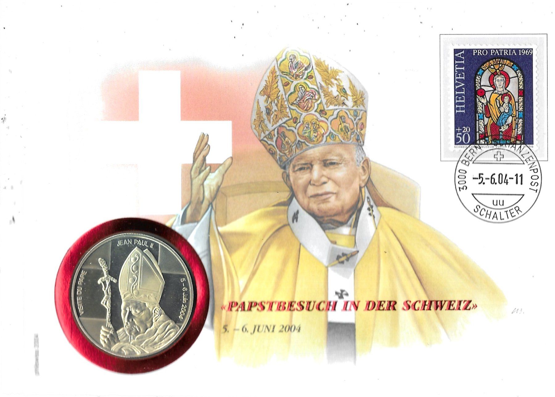 Tutti le monete: Numisbrief 2004 Papstbesuch in der Schweiz – Usato da Schocherswil venduto da prinzipal60