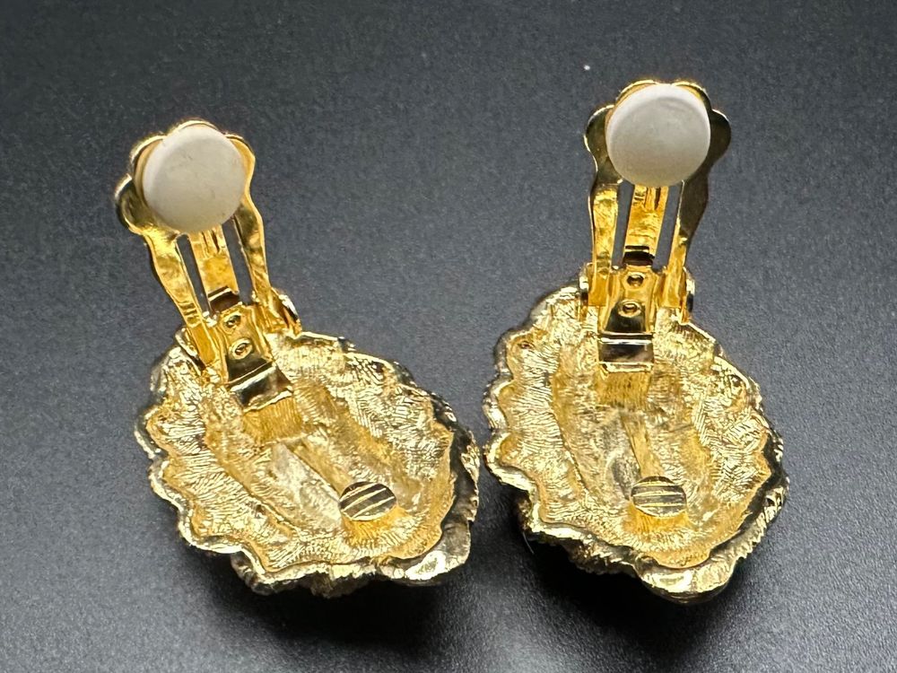 Ohrringe Schwarz Emaille Creolen Vintage 80er Jahre ... (Gebraucht) In Dittingen Für CHF 23