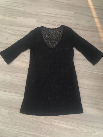 Strandkleid schwarz Spitzen Gr. 38