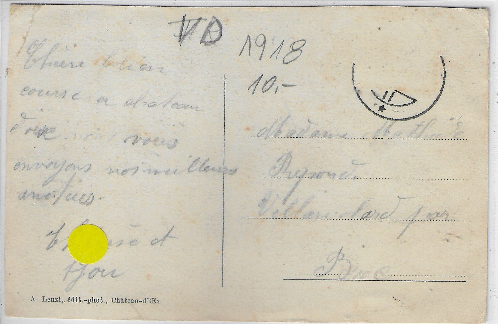 Cartoline postali: Chateau-d'Oex - L'Eglise – Usato da Ettingen venduto da Kartenplanet 1