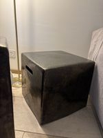 Vintage cooler Beistelltisch/ Nachttisch, Schwarz porzellan