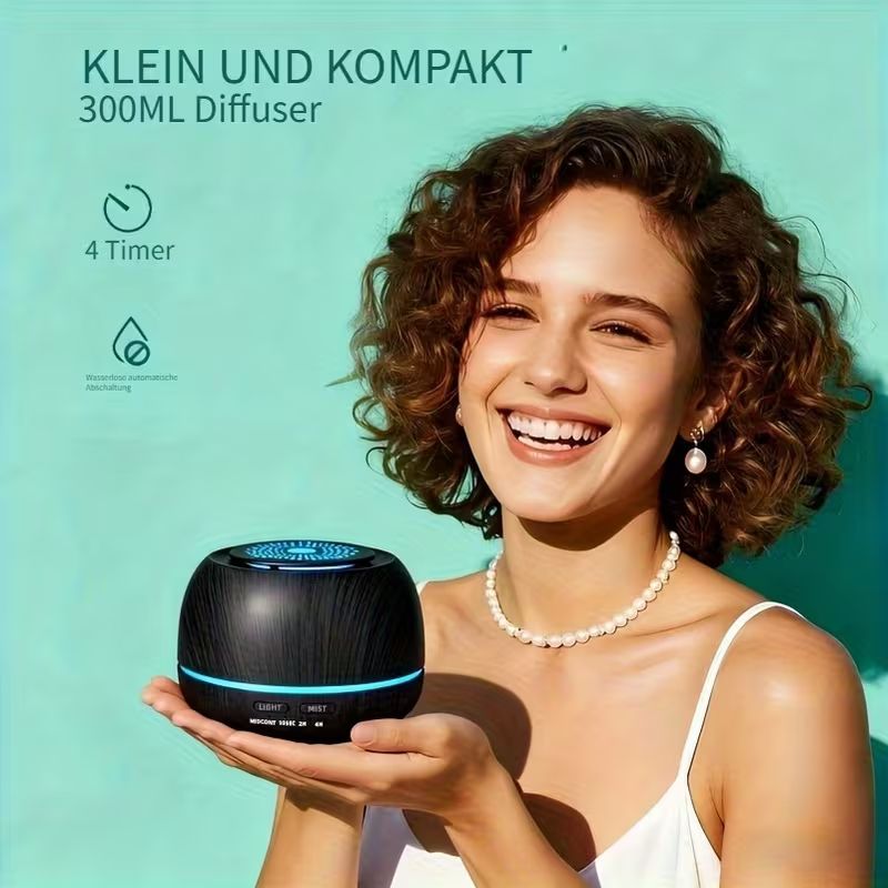 Diffusori di oli essenziali: COOLUCK Aroma-Diffusor & Luftbefeuchter – 300 ml inc. 4 Düft – Nuovo e nell'imballaggio originale da stans venduto da Kapferdesign 4