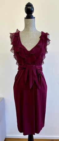 NWOT Elie Tahari Maroon Cocktail Dress US 2 / UK 6 / IT 38