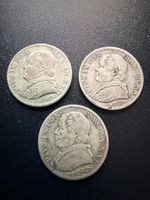 3x 1867 1 Lire Papst - Silbermünze 835/1000