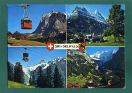 Grindelwald, 4 Ansichten, 1982, gelaufen, Grossformat