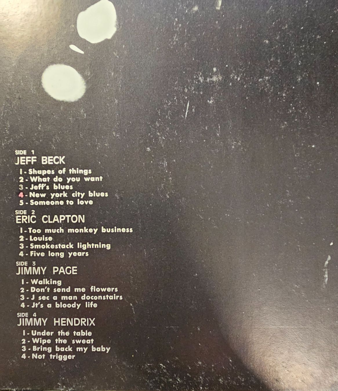 Schallplatten: Jimmy Hendrix - Jeff Beck - Jimmy Page - Eric Clapton – Gebraucht aus Wahlen b. Laufen von Cg10 2