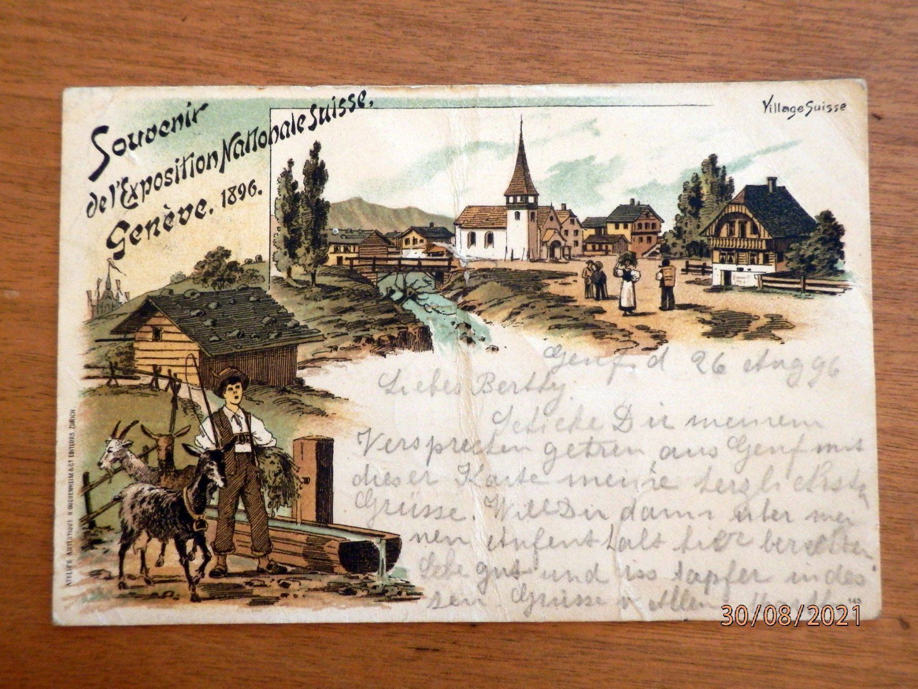 Cartoline postali: Litho, Souvenir de Genève + 1 AK gratis – Usato da Ueberstorf venduto da dinbau 7