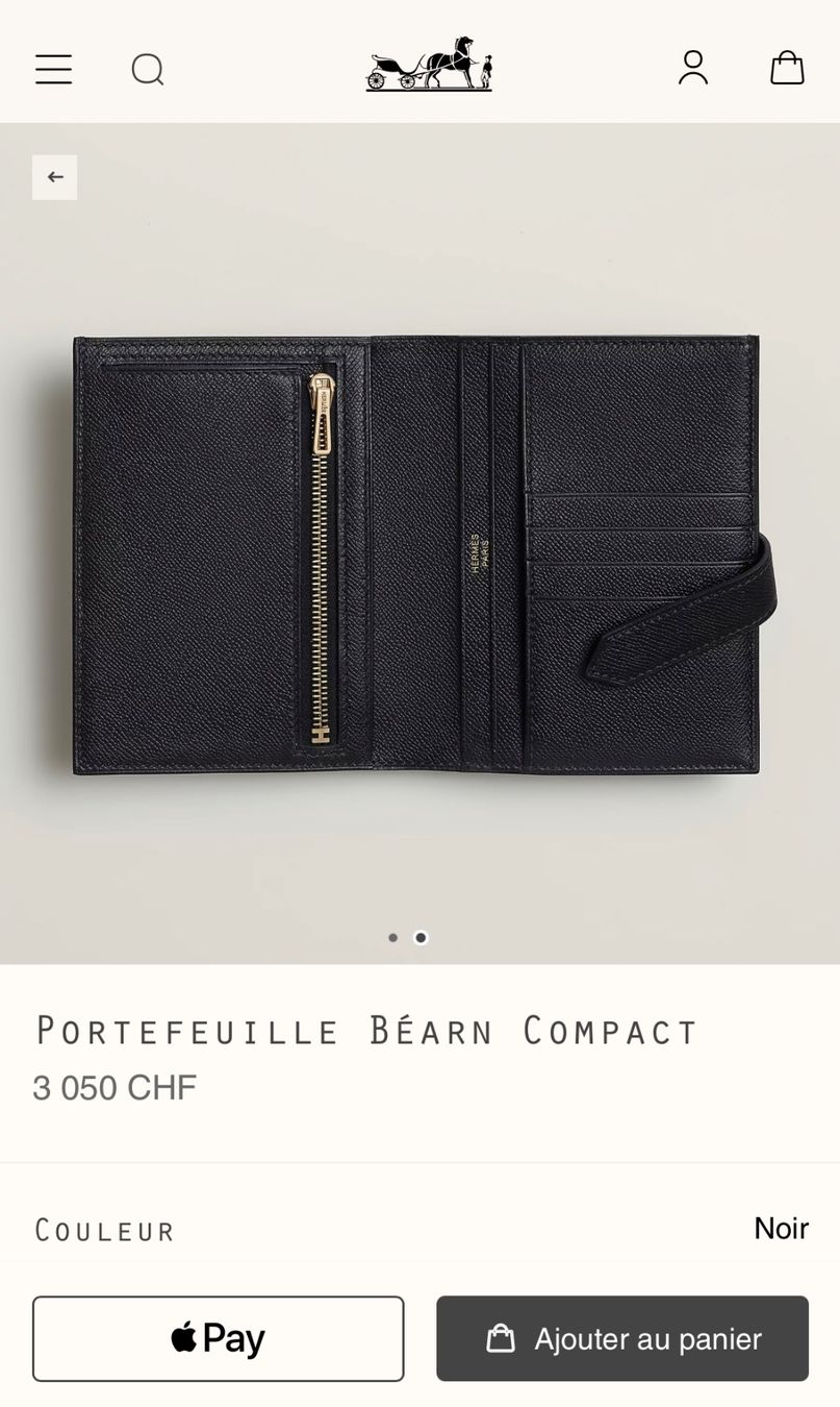 Hermès Portemonnaie: Hermès compact bearn wallet in so black – Gebraucht aus Zollikofen von Bagsandproms 6