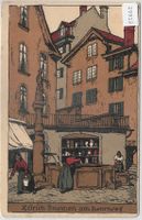 Zürich - Brunnen am Rennweg - Litho