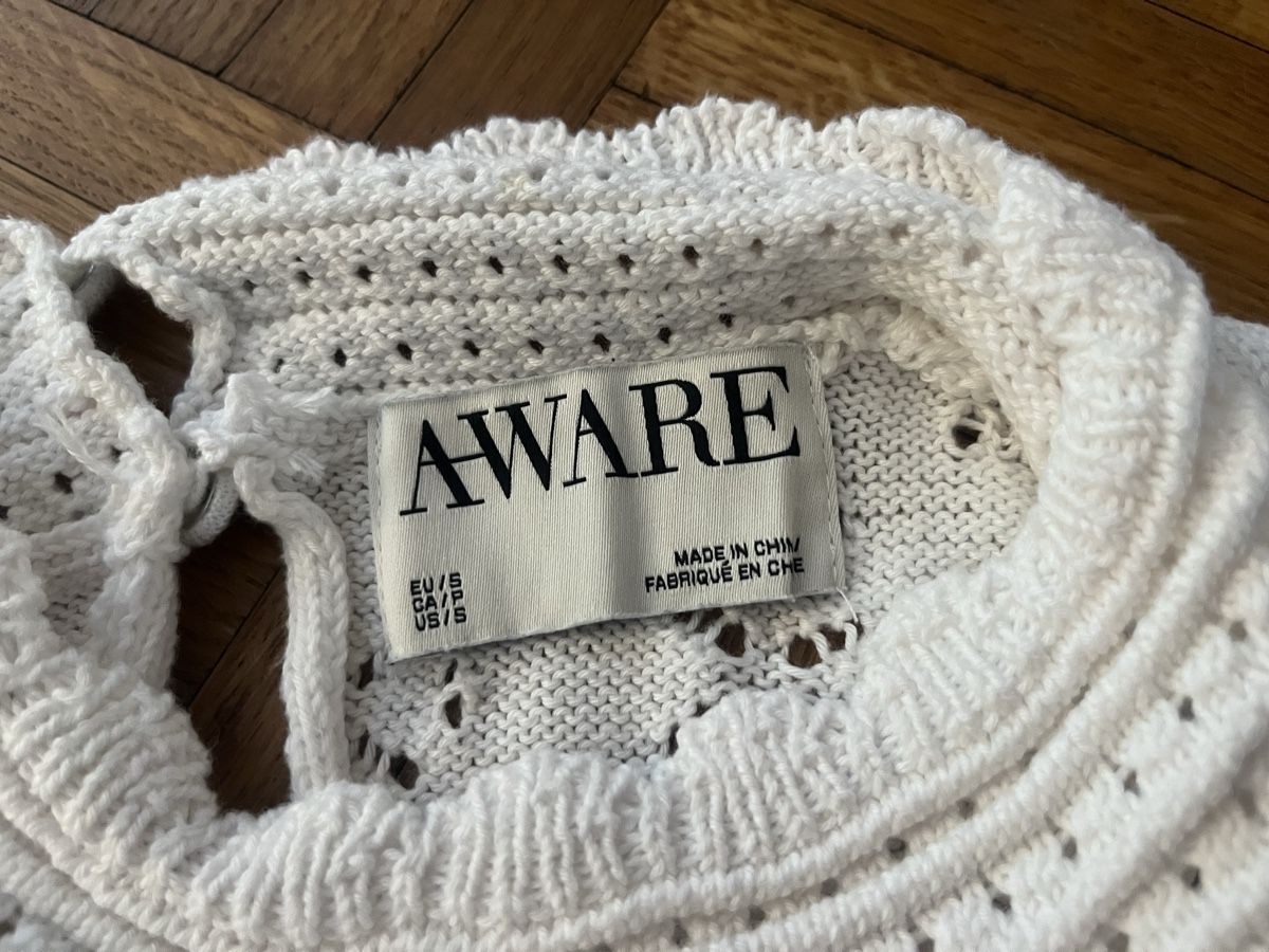 Top: AWARE Stricktop Oberteil Gr. S 60% Baumwolle Häckeltop – Usato da Zürich venduto da MrsWollishofen 2
