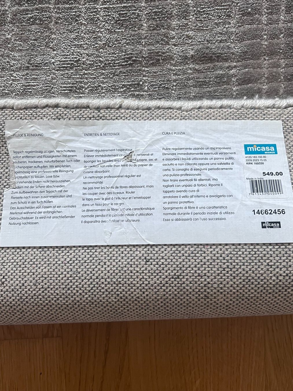 Tappeti: Micasa Design Teppich Grau – Usato da Küsnacht ZH venduto da Luk130 7
