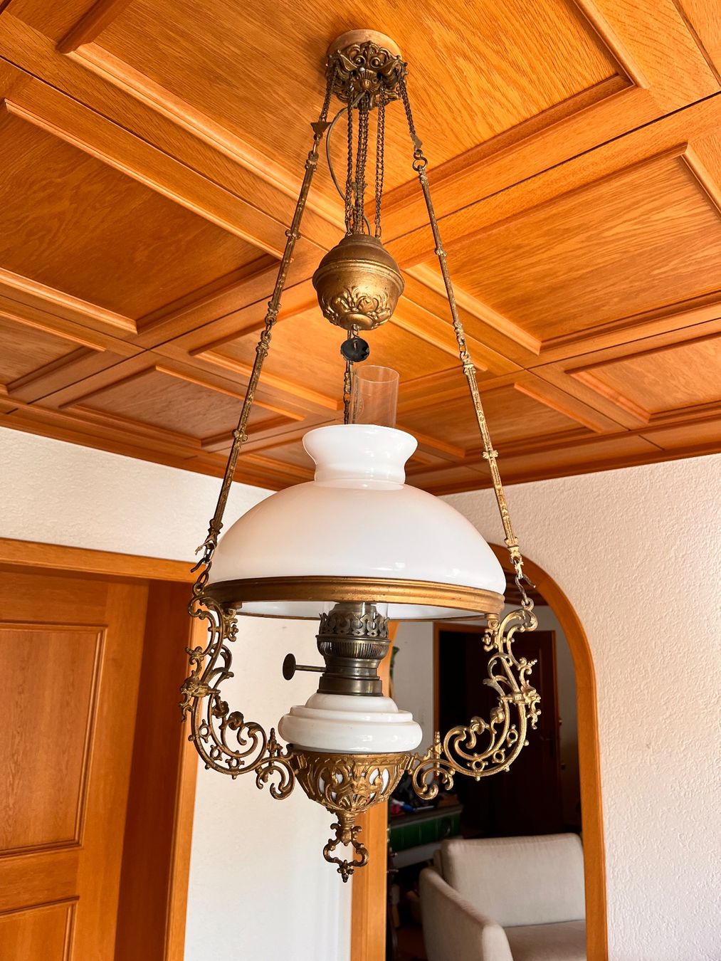 Lampadari & plafoniere: antike Petrol-Decken-Lampe elektrifiziert – Usato da Niederglatt ZH venduto da estrich04 1