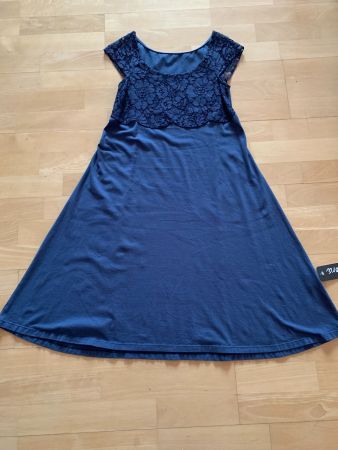 Colora Damen Kleid, Gr. XS, BioBaumwolle, Dunkelblau, NEU