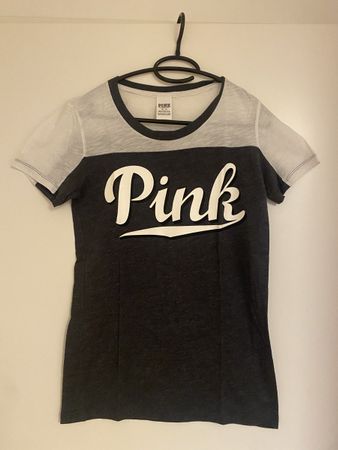 T-shirt gris et blanc - Victoria’s Secret Pink - taille M