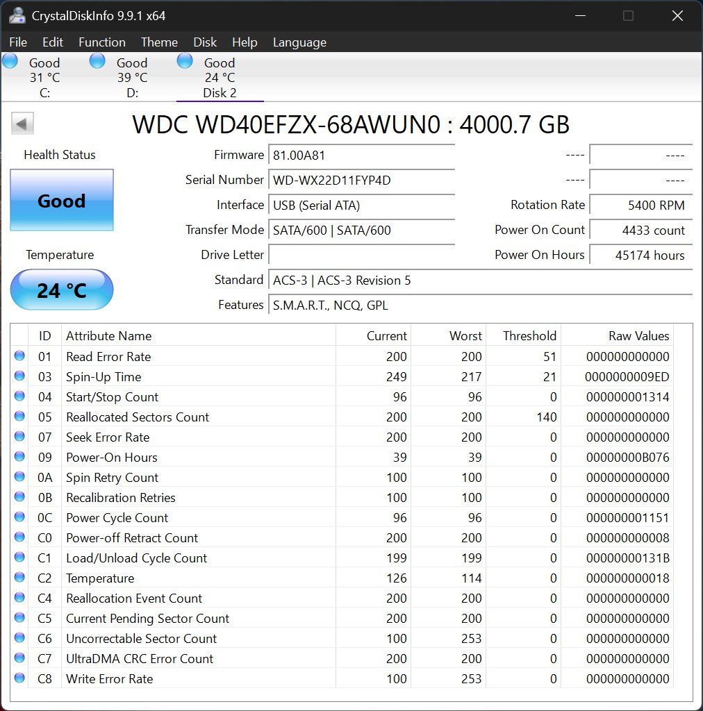 Western Digital Dischi rigidi: WD Red Plus 4TB NAS HDD 3.5" | Top SMART-Werte – Usato da Sennwald venduto da Cataclisma 2