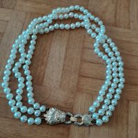 Vintage Perlenkette, dreireihig, Modeschmuck