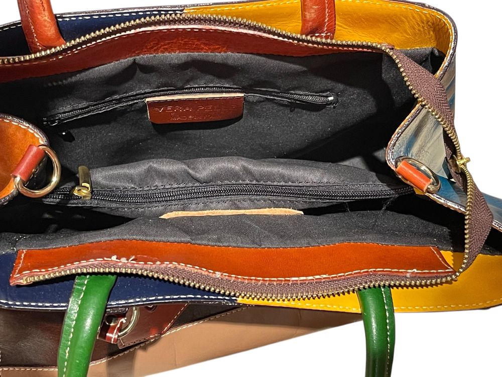 Leather Vera Pelle Tasche Bunt Schultertasche Michael Kors Tasche