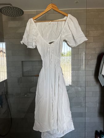 Schwangerschaft open back dress white M