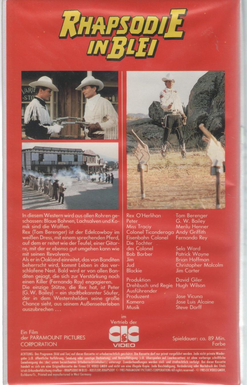 Tutti i VHS: Rhapsodie in Blei VHS – Usato da Remetschwil venduto da Privatflohmi 1