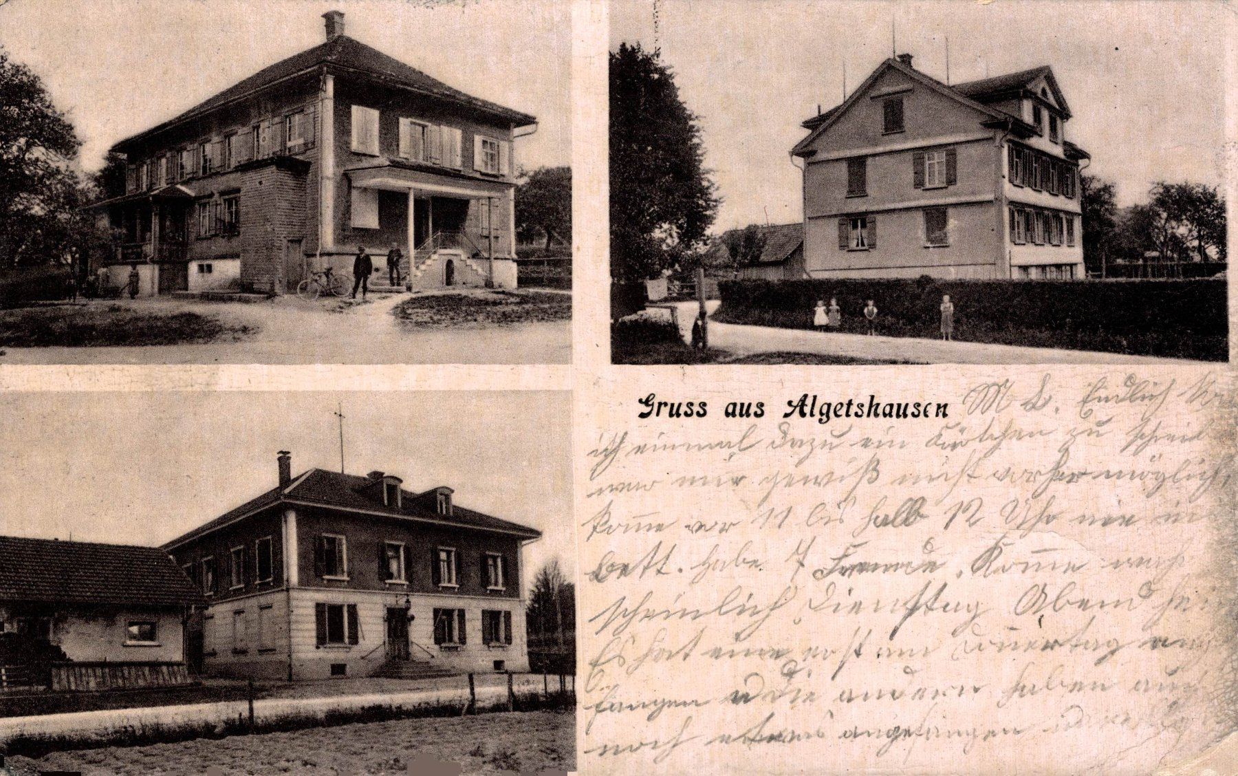 Ansichtskarten: Gruss aus Algetshausen. – Gebraucht aus Bronschhofen von Astore