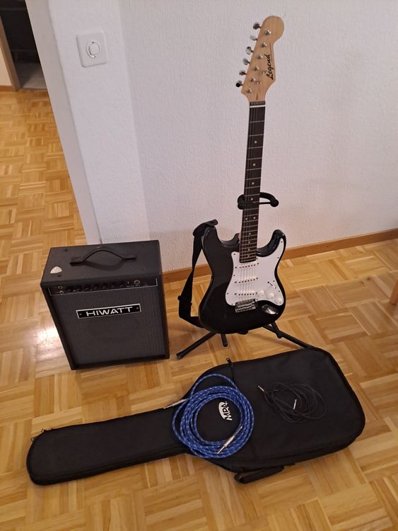 E- Gitarre für Kinder, Verstärker,lange Kabel,Ständer,Hülle | Kaufen
