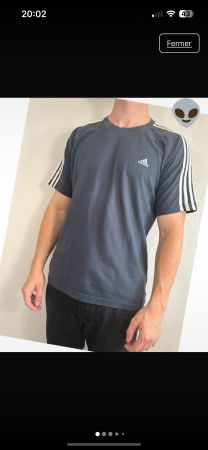 T-Shirt Adidas Vintage Bleu - Taille L