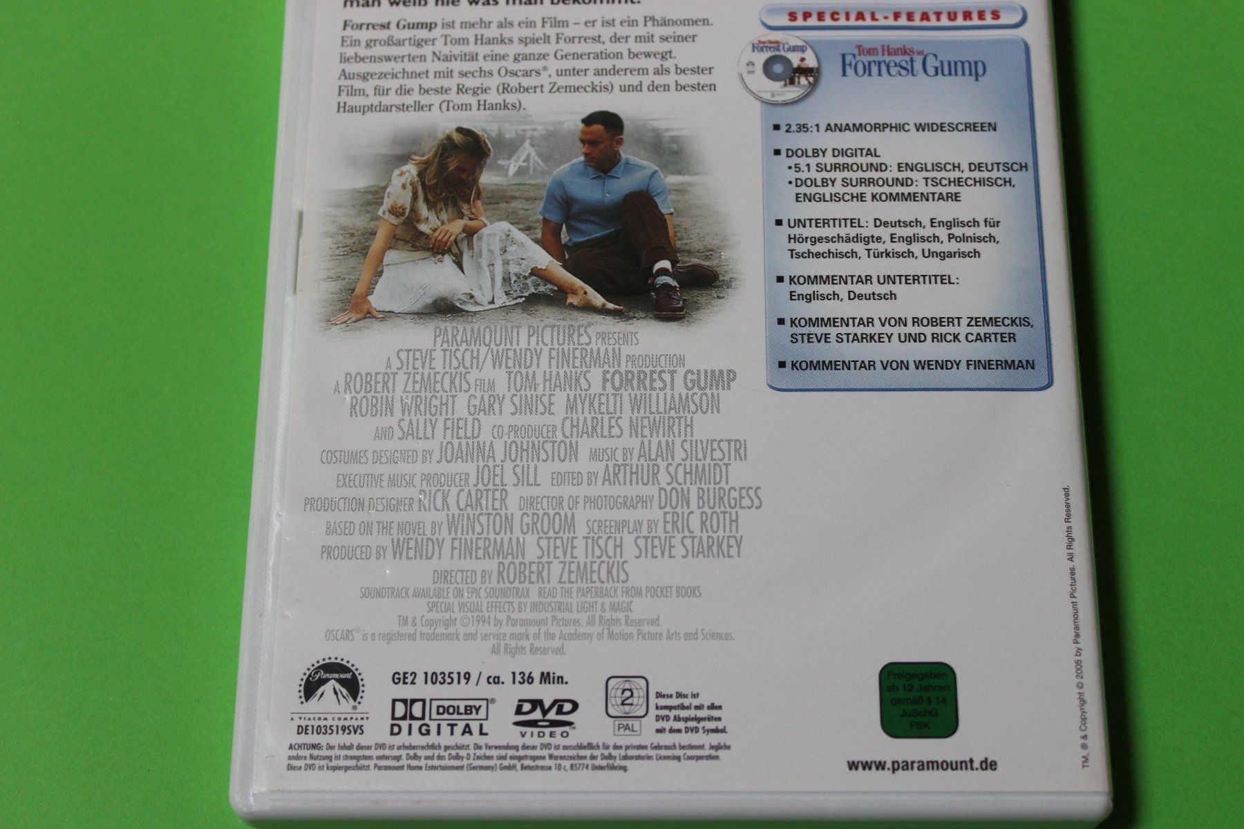 Tutti i DVDs: FORREST GUMP KULT-DVD 1994 mit Tom Hanks – Usato da Tübach venduto da JamesStone 4