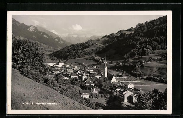 Cartoline postali: AK Küblis, Generalansicht der Ortschaft – Usato da Berlin venduto da bartko-reher