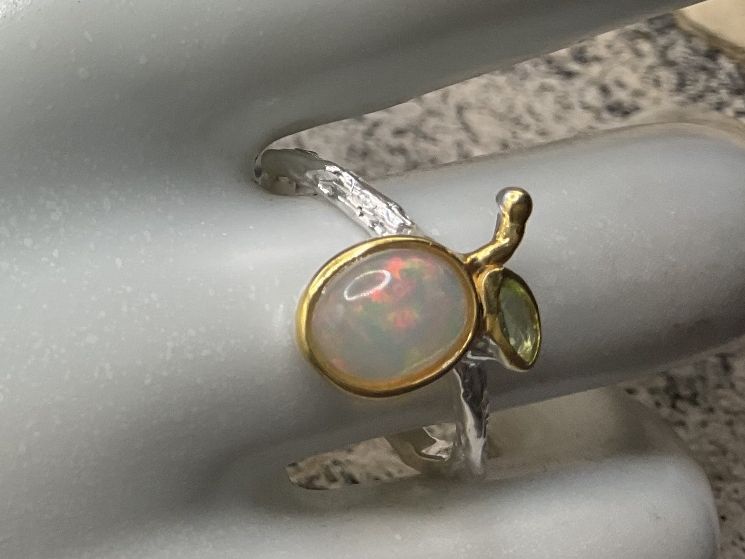 Anelli: Designerinnen Sterlingsilber mit Opal, Gr. 55 – Nuovo (secondo la descrizione) da Luzern venduto da S.Kern01