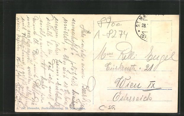Cartoline postali: St. Margrethen, Häuser des Ortes gegen  – Usato da Berlin venduto da bartko-reher 1