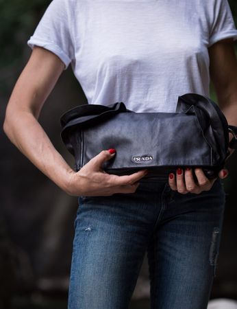 Prada Handtasche schwarz Leder guter Zustand