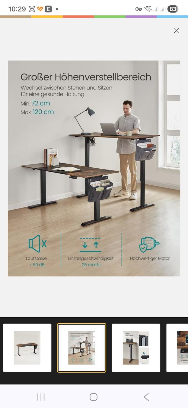 Scrivanie: Electric Standing Desk Rustic Wood Finish - Sit/Stand – Usato da Lenzburg venduto da Istvanl85 6