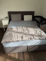Doppelbett mit Polsterkopfteil anthrazit