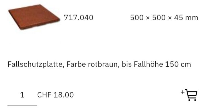 Rivestimenti per pavimenti: Fallschutzplatte – Usato da Glattbrugg venduto da B_B 4