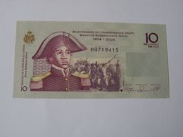 Banknote Haiti 10 Gourdes 2004, Bicentenaire, Unc