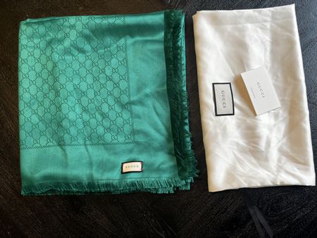 Original Gucci GG jacquard silk wool shawl