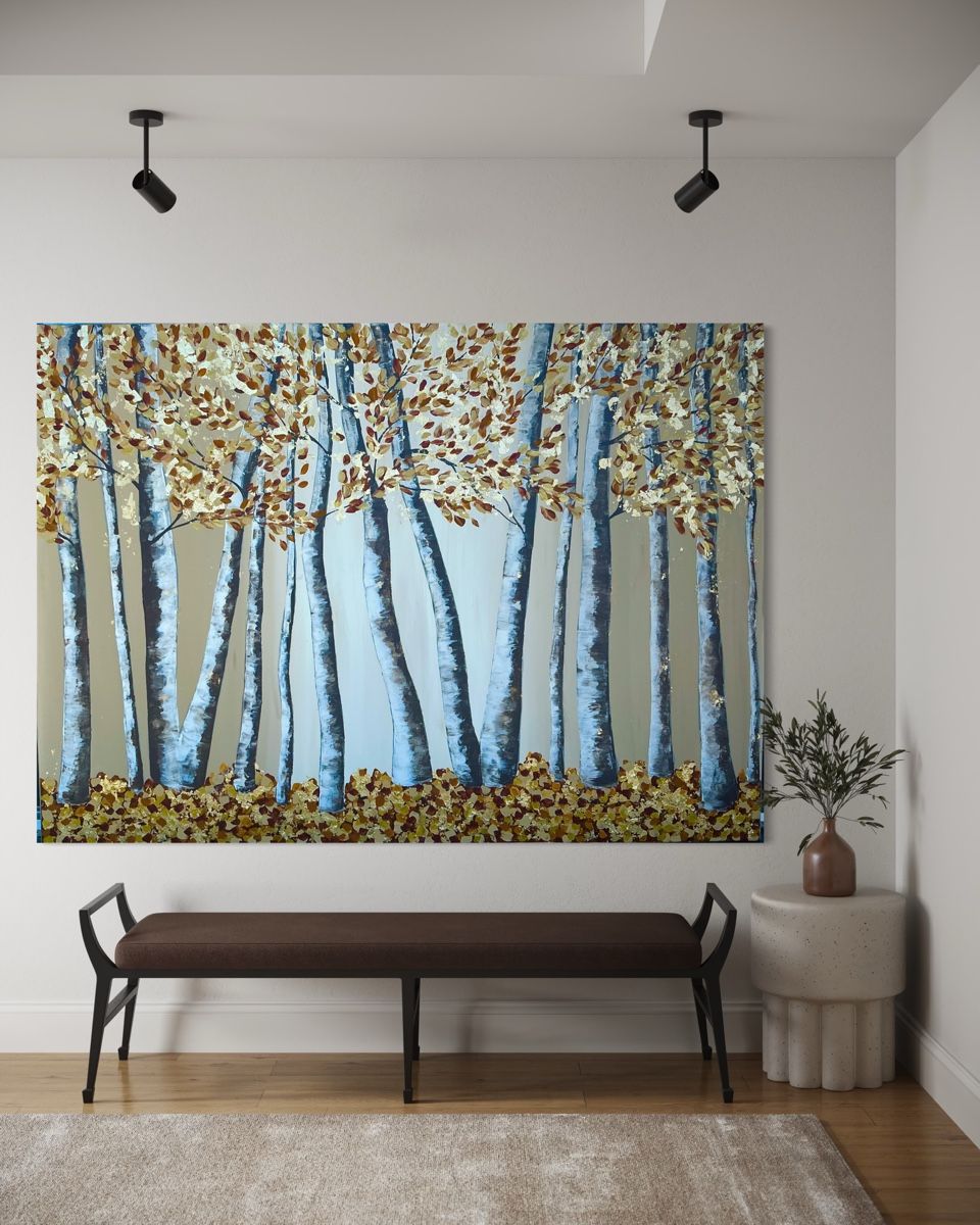 Dipinti: «Golden Forest » Extra Large Landscape – Nuovo e nell'imballaggio originale da Uznach venduto da Spillmannkunst43 1