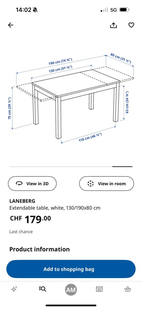 Ikea Tavoli: IKEA extendable dining table – Nuovo (secondo la descrizione) da Dübendorf venduto da Alicia.M 4