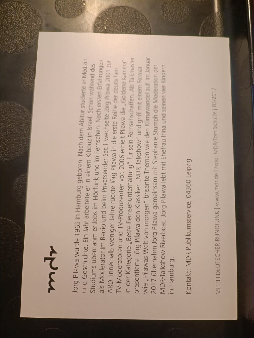 Autogramme: Jörg Pilawa - handsigniert -Autogrammkarte – Gebraucht aus Menziken von Artographs 1